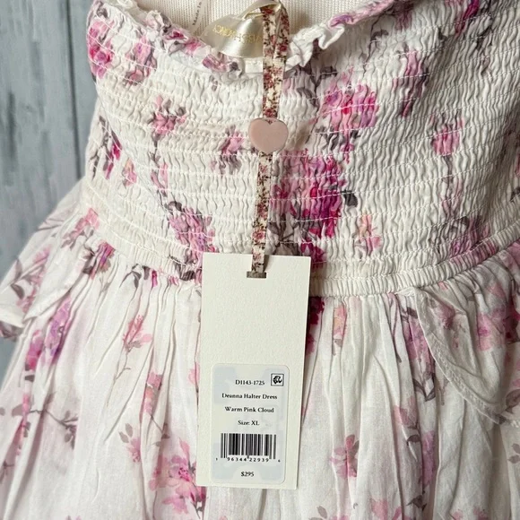 LoveShackFancy Deanna Halter Dress Warm Pink Cloud XL - Picture 4 of 7